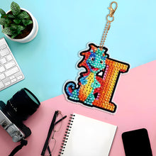 Load image into Gallery viewer, Double Sided Full Drill Keyring Special Shape Diamond Painting Keychain Dinosaur