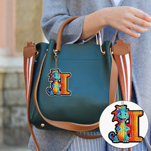 Load image into Gallery viewer, Double Sided Full Drill Keyring Special Shape Diamond Painting Keychain Dinosaur