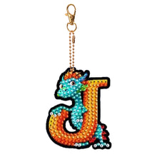 Load image into Gallery viewer, Double Sided Full Drill Keyring Special Shape Diamond Painting Keychain Dinosaur