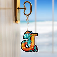 Load image into Gallery viewer, Double Sided Full Drill Keyring Special Shape Diamond Painting Keychain Dinosaur
