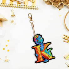 Load image into Gallery viewer, Double Sided Full Drill Keyring Special Shape Diamond Painting Keychain Dinosaur