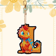 Load image into Gallery viewer, Double Sided Full Drill Keyring Special Shape Diamond Painting Keychain Dinosaur