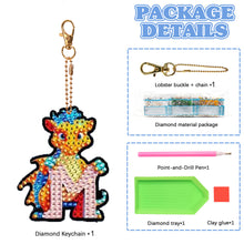 Load image into Gallery viewer, Double Sided Full Drill Keyring Special Shape Diamond Painting Keychain Dinosaur