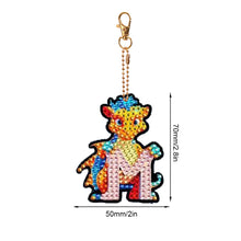 Load image into Gallery viewer, Double Sided Full Drill Keyring Special Shape Diamond Painting Keychain Dinosaur