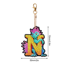 Load image into Gallery viewer, Double Sided Full Drill Keyring Special Shape Diamond Painting Keychain Dinosaur