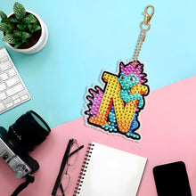 Load image into Gallery viewer, Double Sided Full Drill Keyring Special Shape Diamond Painting Keychain Dinosaur
