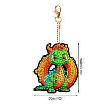 Load image into Gallery viewer, Double Sided Full Drill Keyring Special Shape Diamond Painting Keychain Dinosaur
