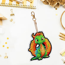Load image into Gallery viewer, Double Sided Full Drill Keyring Special Shape Diamond Painting Keychain Dinosaur