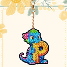 Load image into Gallery viewer, Double Sided Full Drill Keyring Special Shape Diamond Painting Keychain Dinosaur