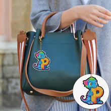 Load image into Gallery viewer, Double Sided Full Drill Keyring Special Shape Diamond Painting Keychain Dinosaur