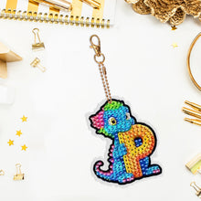 Load image into Gallery viewer, Double Sided Full Drill Keyring Special Shape Diamond Painting Keychain Dinosaur