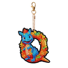 Load image into Gallery viewer, Double Sided Full Drill Keyring Special Shape Diamond Painting Keychain Dinosaur