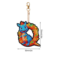 Load image into Gallery viewer, Double Sided Full Drill Keyring Special Shape Diamond Painting Keychain Dinosaur