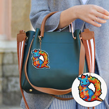 Load image into Gallery viewer, Double Sided Full Drill Keyring Special Shape Diamond Painting Keychain Dinosaur