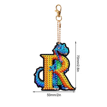 Load image into Gallery viewer, Double Sided Full Drill Keyring Special Shape Diamond Painting Keychain Dinosaur