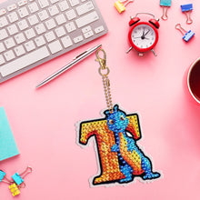 Load image into Gallery viewer, Double Sided Full Drill Keyring Special Shape Diamond Painting Keychain Dinosaur