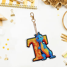 Load image into Gallery viewer, Double Sided Full Drill Keyring Special Shape Diamond Painting Keychain Dinosaur