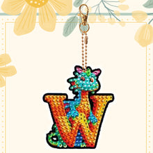 Load image into Gallery viewer, Double Sided Full Drill Keyring Special Shape Diamond Painting Keychain Dinosaur
