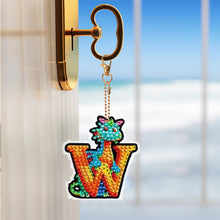 Load image into Gallery viewer, Double Sided Full Drill Keyring Special Shape Diamond Painting Keychain Dinosaur