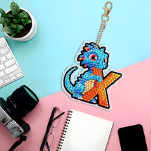 Load image into Gallery viewer, Double Sided Full Drill Keyring Special Shape Diamond Painting Keychain Dinosaur