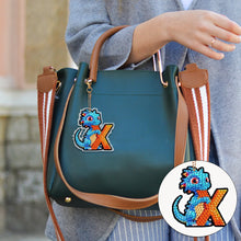Load image into Gallery viewer, Double Sided Full Drill Keyring Special Shape Diamond Painting Keychain Dinosaur