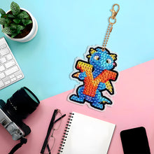 Load image into Gallery viewer, Double Sided Full Drill Keyring Special Shape Diamond Painting Keychain Dinosaur