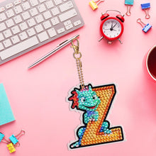 Load image into Gallery viewer, Double Sided Full Drill Keyring Special Shape Diamond Painting Keychain Dinosaur