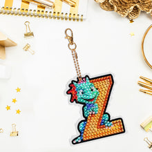 Load image into Gallery viewer, Double Sided Full Drill Keyring Special Shape Diamond Painting Keychain Dinosaur