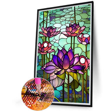 Load image into Gallery viewer, Diamond Painting - Full Round - lotus glass art (40*60CM)