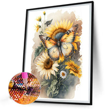 Load image into Gallery viewer, Diamond Painting - Full Round - Sunflowers and butterflies (40*50CM)