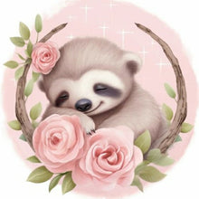 Load image into Gallery viewer, Diamond Painting - Full Round - flower sloth (40*40CM)