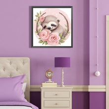 Load image into Gallery viewer, Diamond Painting - Full Round - flower sloth (40*40CM)