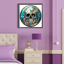 Load image into Gallery viewer, Diamond Painting - Full Round - flowers skull (40*40CM)