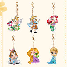 Load image into Gallery viewer, 6PCS Diamond Painting Keychain Double Sided Rhinestone Painting Keychain Pendant
