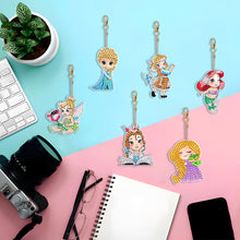 Load image into Gallery viewer, 6PCS Diamond Painting Keychain Double Sided Rhinestone Painting Keychain Pendant