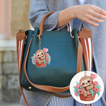 Load image into Gallery viewer, 5PCS Diamond Art Keyring Basket Animal Double Sided Rhinestone Painting Keychain