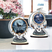 Load image into Gallery viewer, 2PCS Wooden Dreamcatcher Wolf Table Top Diamond Painting Decor (#3)