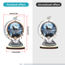 Load image into Gallery viewer, 2PCS Wooden Dreamcatcher Wolf Table Top Diamond Painting Decor (#8)