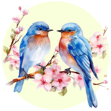 Load image into Gallery viewer, Diamond Painting - Full Round - blue bird on flower branch (40*40CM)