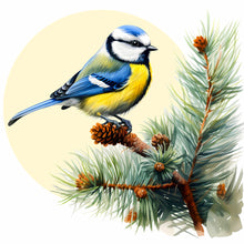 Load image into Gallery viewer, Diamond Painting - Full Round - blue bird on pine tree (40*40CM)