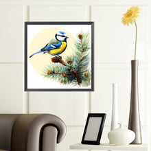 Load image into Gallery viewer, Diamond Painting - Full Round - blue bird on pine tree (40*40CM)