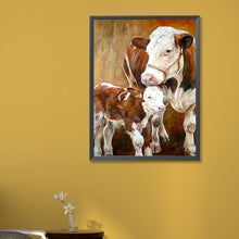 Load image into Gallery viewer, AB Diamond Painting - Full Round - two cows (45*60CM)