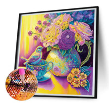 Load image into Gallery viewer, Diamond Painting - Partial Special Shaped - Purple and yellow atmosphere bird (30*30CM)