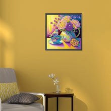 Load image into Gallery viewer, Diamond Painting - Partial Special Shaped - Purple and yellow atmosphere bird (30*30CM)
