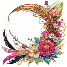 Load image into Gallery viewer, Diamond Painting - Partial Special Shaped - Feather and crescent parts (30*30CM)