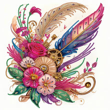 Load image into Gallery viewer, Diamond Painting - Partial Special Shaped - Feathers and Gears (30*30CM)