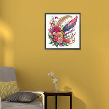 Load image into Gallery viewer, Diamond Painting - Partial Special Shaped - Feathers and Gears (30*30CM)