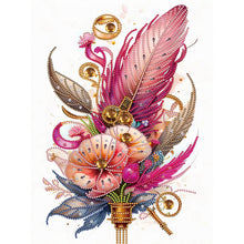 Load image into Gallery viewer, Diamond Painting - Partial Special Shaped - feathers and flowers (30*40CM)