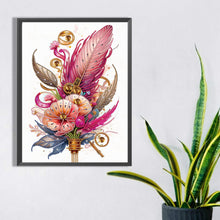 Load image into Gallery viewer, Diamond Painting - Partial Special Shaped - feathers and flowers (30*40CM)