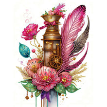 Load image into Gallery viewer, Diamond Painting - Partial Special Shaped - Feathers and chimneys (30*40CM)